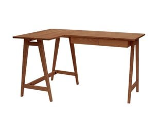 Kampinis rašomasis stalas Luka, rudas kaina ir informacija | Kompiuteriniai, rašomieji stalai | pigu.lt