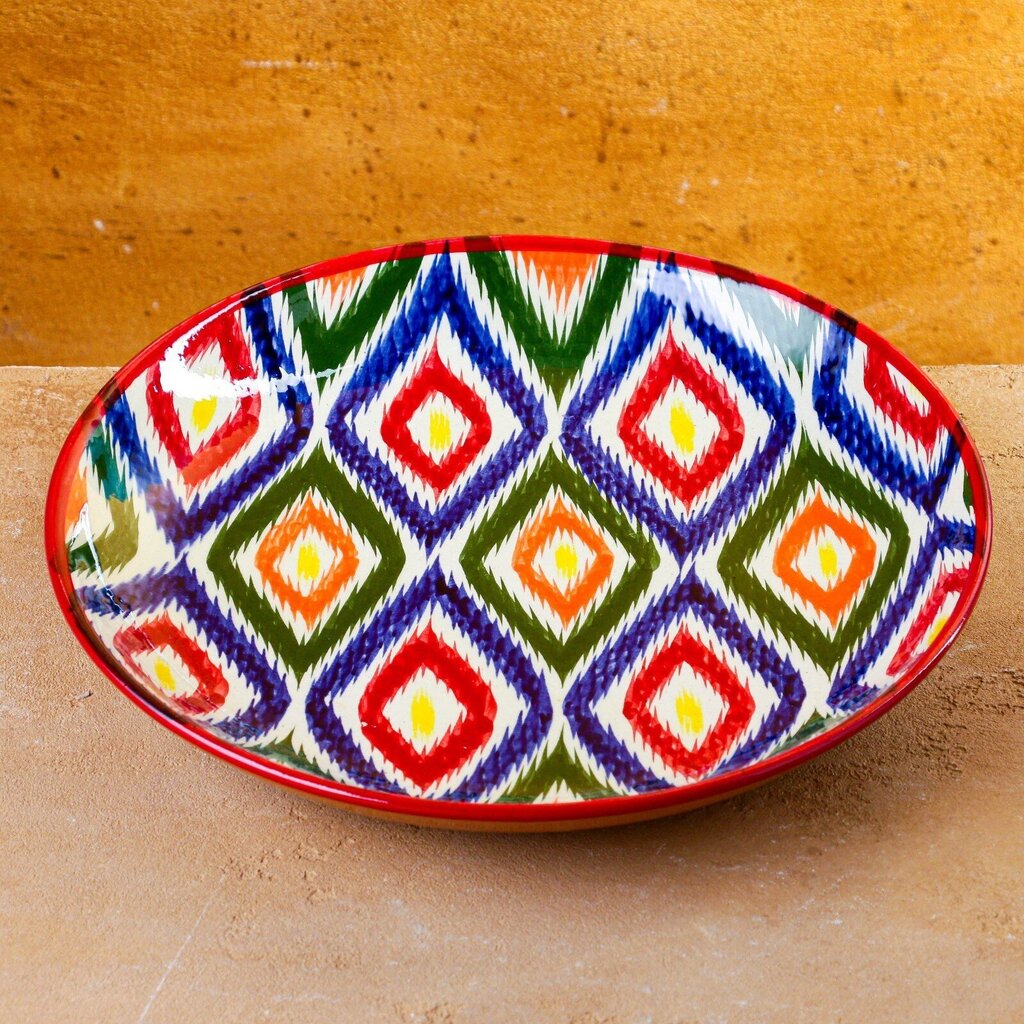 Rishtan Leganas (uzbekiška lėkštė) 32 cm, įv. spalvų цена и информация | Indai, lėkštės, pietų servizai | pigu.lt