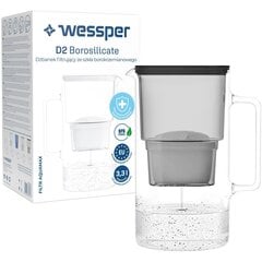 "Wessper AquaMax D2" Кувшин из боросиликатного стекла 3,3 л черный цена и информация | Фильтры для воды | pigu.lt