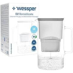 "Wessper AquaMax D2" Кувшин из боросиликатного стекла 3,3 л серый цена и информация | Фильтры для воды | pigu.lt