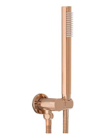 Lungo Miler rožinio aukso potinkinis dušo komplektas su termostatu kaina ir informacija | Dušo komplektai ir panelės | pigu.lt