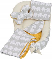 Kūdikio lizdelis su priedais Babymam,geltonas, 0-24 mėn kaina ir informacija | Vokeliai, miegmaišiai, pagalvės | pigu.lt