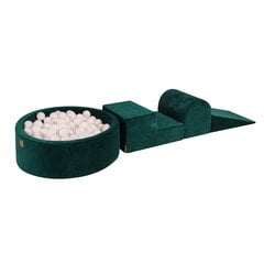 Minkštos laipiojimo kaladėlės vaikams su kamuoliukų baseinu MeowBaby, žalios, 3 elementai цена и информация | Игрушки для малышей | pigu.lt