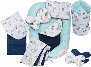 Kūdikio lizdelis su priedais Babymam, mėlynas, 0-24 mėn цена и информация | Детские подушки, конверты, спальники | pigu.lt