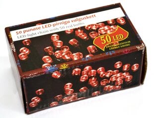 Girlianda 50 LED, raudona, 9m kaina ir informacija | Girliandos | pigu.lt