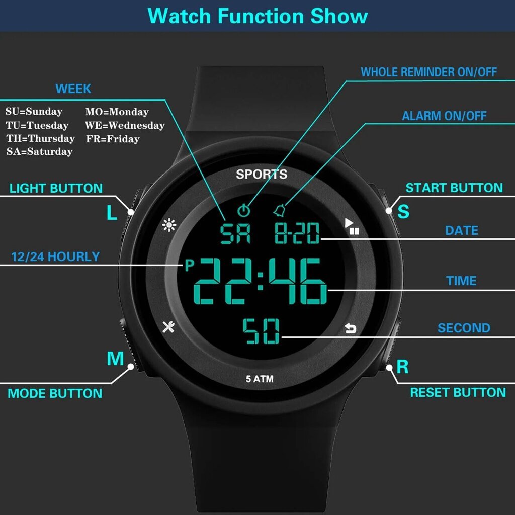 Vyriškas elektroninis laikrodis su metaline dėžute kaina ir informacija | Vyriški laikrodžiai | pigu.lt