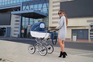 Renee vežimėlis Baby Fashion white-blue kaina ir informacija | Vežimėliai | pigu.lt
