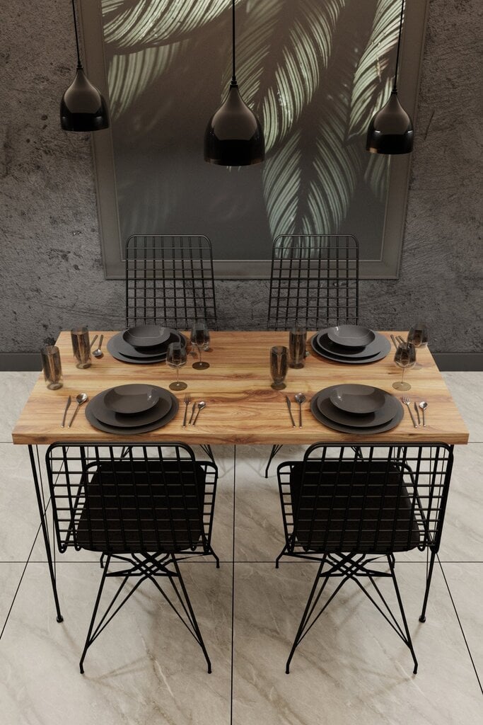 Valgomojo stalas Asir, smėlio spalvos kaina ir informacija | Virtuvės ir valgomojo stalai, staliukai | pigu.lt