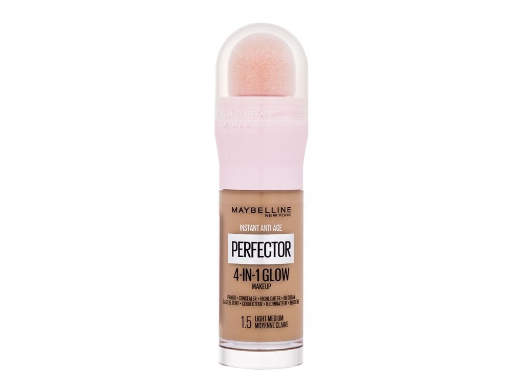 Maskavimo priemonė Maybelline Instant 1.5 Anti-Age Perfector, 4-In-1, 1.5 Light Medium, 20 ml kaina ir informacija | Makiažo pagrindai, pudros | pigu.lt