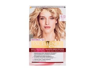 Ilgalaikiai plaukų dažai L'Oréal Paris Excellence Creme, moterims, 8.13 Blond Light Beige kaina ir informacija | Plaukų dažai | pigu.lt