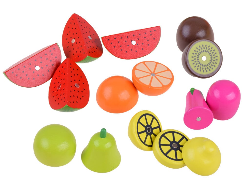 Medinių pjaustomų vaisių ir daržovių rinkinys dėžutėje kaina ir informacija | Lavinamieji žaislai | pigu.lt