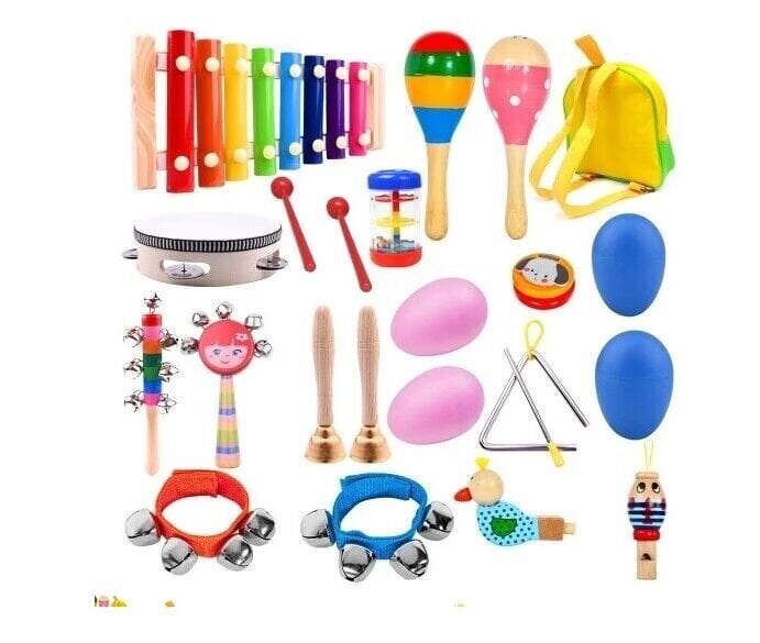 Medinių instrumentų rinkinys vaikams, 23 el. kaina ir informacija | Lavinamieji žaislai | pigu.lt