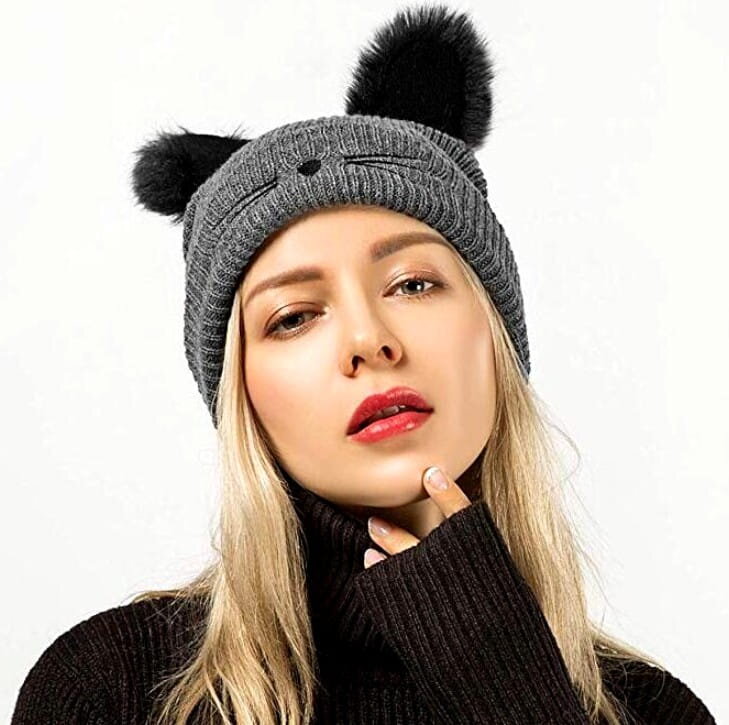 Moteriška žieminė kepurė R61, pilka kaina ir informacija | Kepurės moterims | pigu.lt