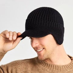 Vyriška žieminė kepurė R64, juoda kaina ir informacija | Vyriški šalikai, kepurės, pirštinės | pigu.lt