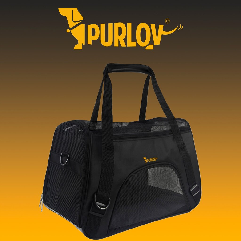 Transportavimo krepšys Purlov 20940, 50x30 cm, juodas, 8 kg kaina ir informacija | Transportavimo narvai, krepšiai | pigu.lt