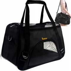 Transportavimo krepšys Purlov 20940, 50x30 cm, juodas, 8 kg kaina ir informacija | Transportavimo narvai, krepšiai | pigu.lt