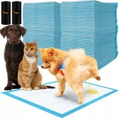 Vienkartinės palutės šunims Purlov 21599, 60x40 cm, 100 vnt., mėlynos kaina ir informacija | Priežiūros priemonės gyvūnams | pigu.lt