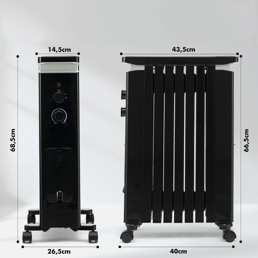 Elektrinis tepalinis radiatorius su ratukais 1500W kaina ir informacija | Šildytuvai | pigu.lt