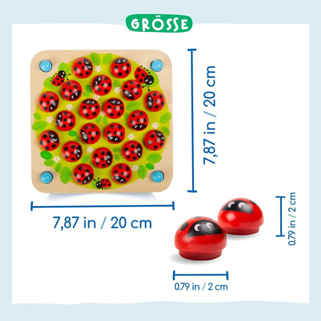 Деревянная игра на память Сад божьих коровок Nene Toys цена | pigu.lt