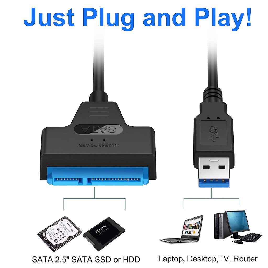 Adapteris USB į SATA 3.0 kaina ir informacija | Adapteriai, USB šakotuvai | pigu.lt