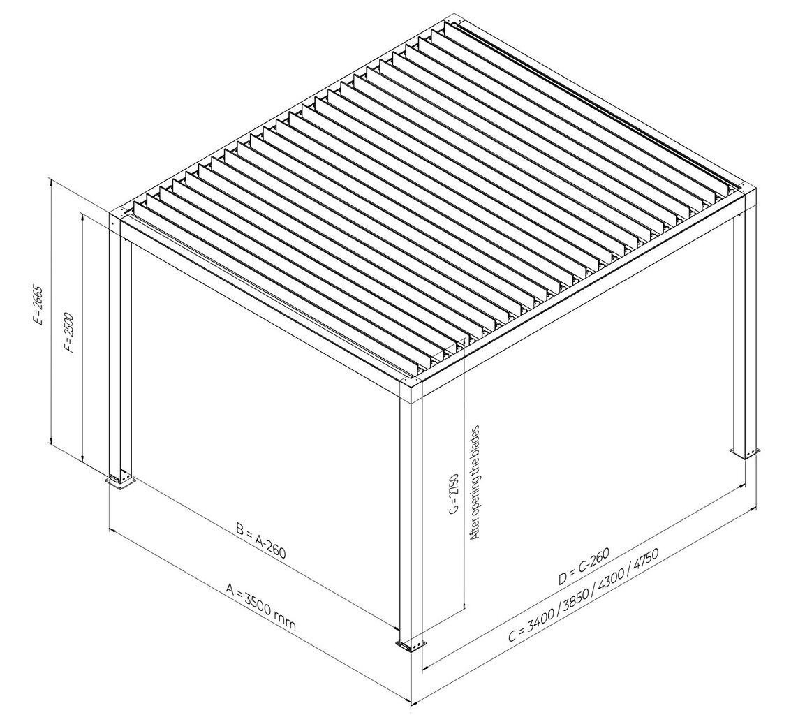 Pavesinė Selt Pergola 340x350, pilka kaina ir informacija | Pavėsinės | pigu.lt