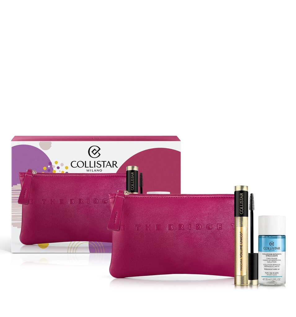 Kosmetikos rinkinys Collistar Unique Box: tušas + valiklis, 35 ml + kosmetinė kaina ir informacija | Akių šešėliai, pieštukai, blakstienų tušai, serumai | pigu.lt