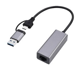 Gembird A-USB3AC-LAN-01 цена и информация | Адаптеры, USB-разветвители | pigu.lt