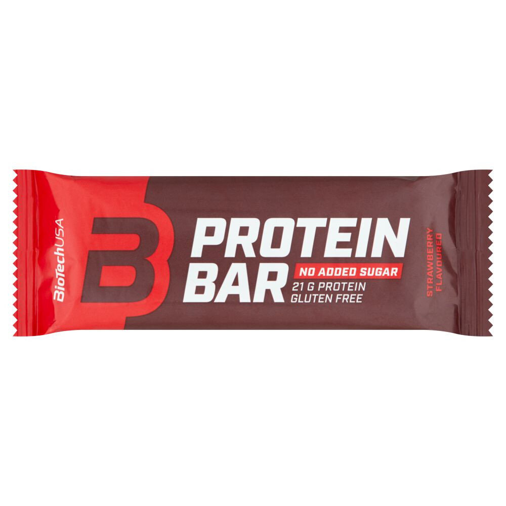 Braškių skonio batonėliai BioTech Protein Bar, 16x70 g kaina ir informacija | Batonėliai | pigu.lt