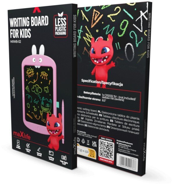 Vaikiška piešimo planšetė Maxlife MXWB-02, rožinė kaina ir informacija | Lavinamieji žaislai | pigu.lt