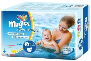 Maudymosi sauskelnės Magics Swim Pants, S (6-11kg), 12 vnt. kaina ir informacija | Sauskelnės | pigu.lt