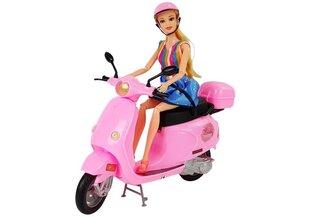 Lėlė su rožiniu motoroleriu ir priedais kaina ir informacija | Žaislai mergaitėms | pigu.lt