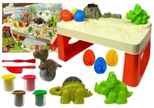 Edukacinis stalas su dinozaurais ir plastilinu, 4 spalvos kaina ir informacija | Lavinamieji žaislai | pigu.lt