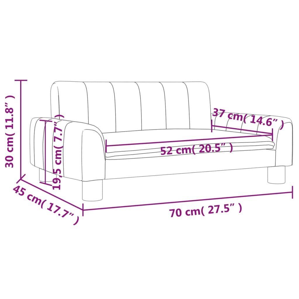 Vaikiška sofa vidaXL, 70x45x30 cm, smėlio spalvos kaina ir informacija | Sofos | pigu.lt