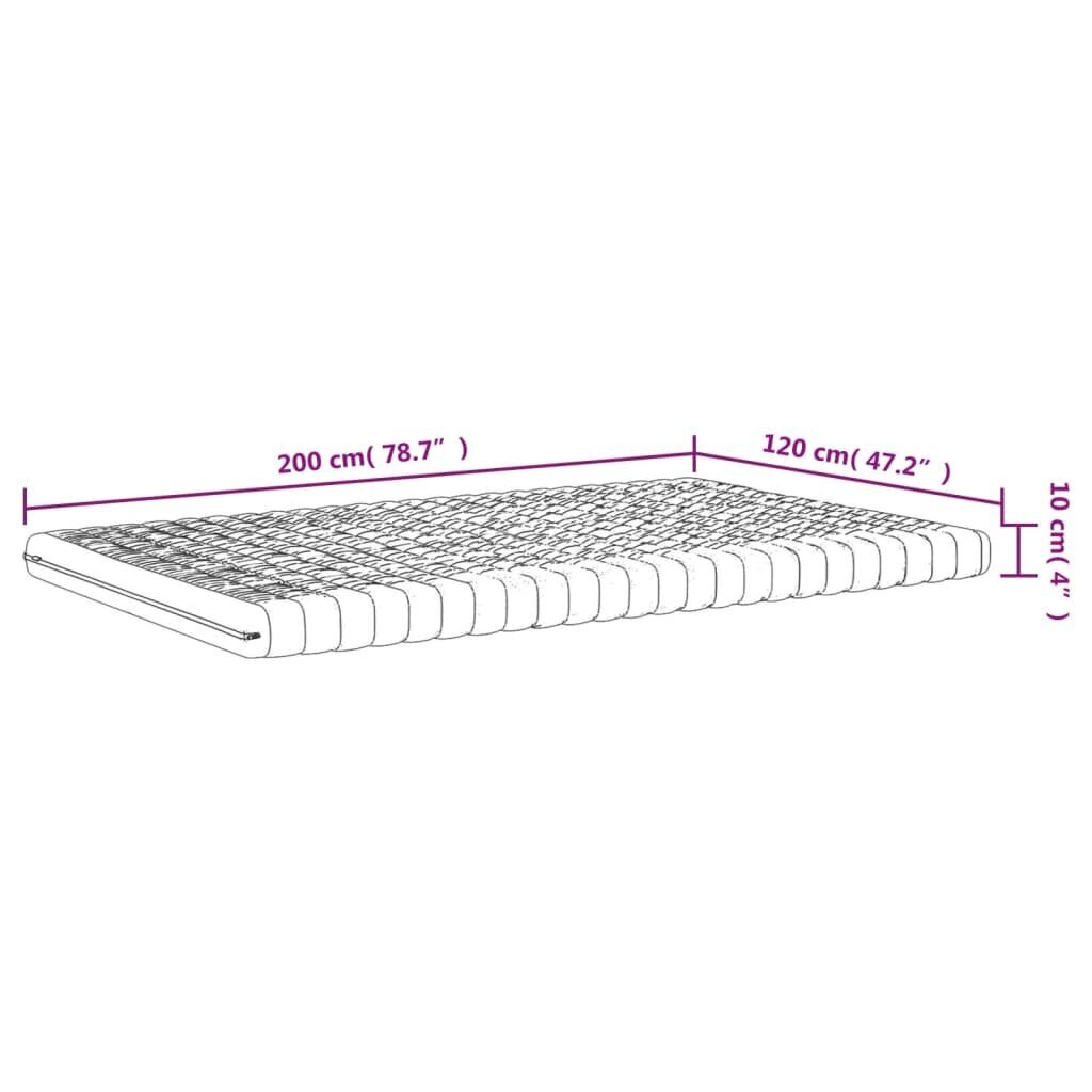 Čiužinys vidaXL,120x200 cm, baltas kaina ir informacija | Čiužiniai | pigu.lt