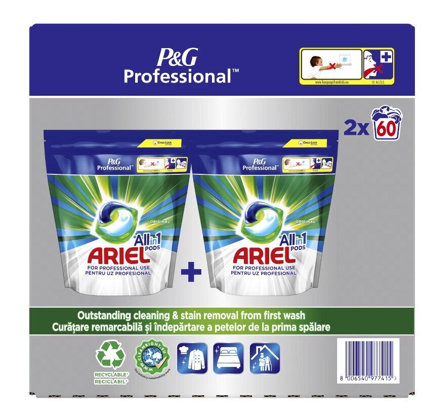 Ariel skalbimo kapsulės All in1 Original, 120 vnt цена и информация | Skalbimo priemonės | pigu.lt