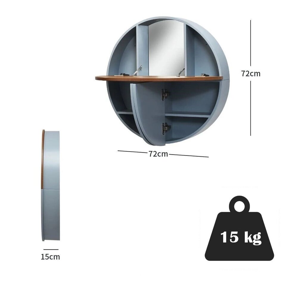 Sieninis tualetinis staliukas Costway, pilkas/rudas kaina ir informacija | Kosmetiniai staliukai | pigu.lt