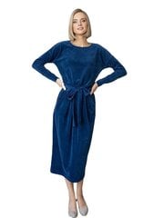 Длинное велюровое платье с поясом Lega SKZ155, синий цена и информация | Платья | pigu.lt