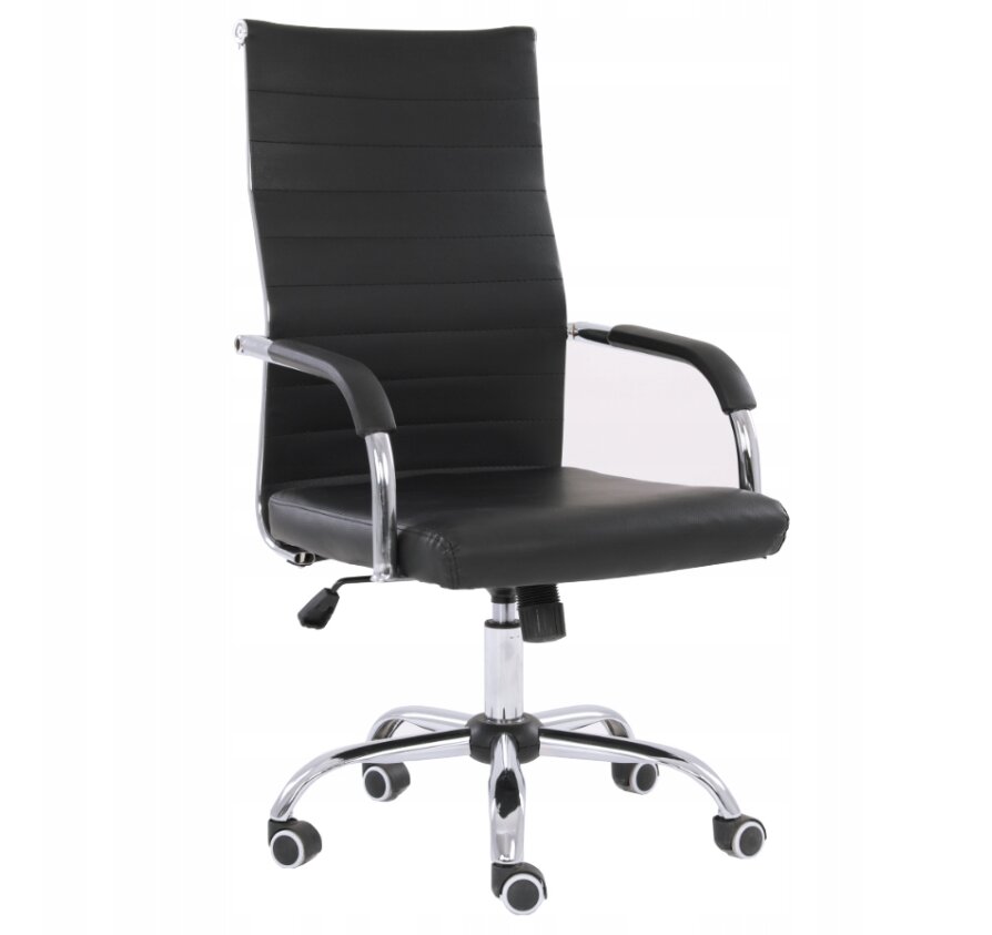 Pasukama biuro kėdė, Kraken, ekologiška oda, juoda kaina ir informacija | Biuro kėdės | pigu.lt
