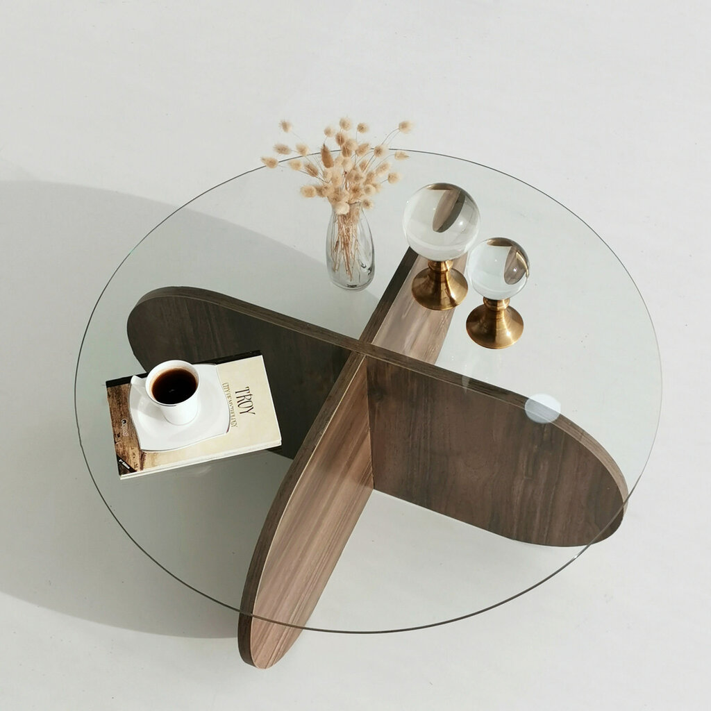 Kavos staliukas Asir, 75x35x75 cm, rudas kaina ir informacija | Kavos staliukai | pigu.lt