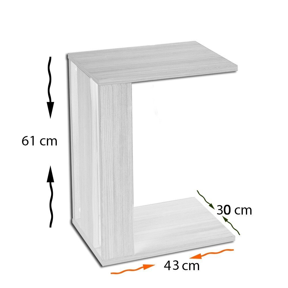 Šoninis staliukas Asir, 30x61x43 cm, rudas kaina ir informacija | Kavos staliukai | pigu.lt