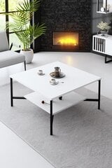 Kavos staliukas Asir, 80x80x40 cm, baltas kaina ir informacija | Kavos staliukai | pigu.lt