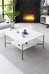 Kavos staliukas Asir, 80x80x40 cm, baltas kaina ir informacija | Kavos staliukai | pigu.lt