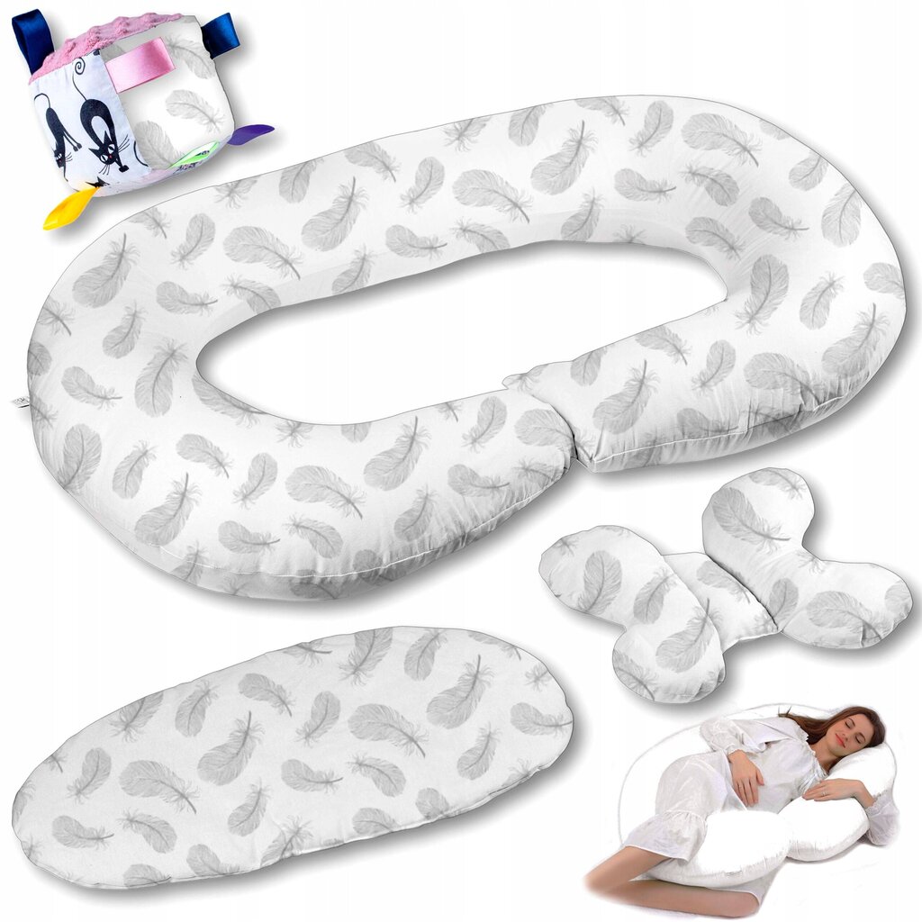 C tipo nėštumo pagalvė su priedais 5in1 EkmTrade Premium, plunksnos цена и информация | Maitinimo pagalvės | pigu.lt