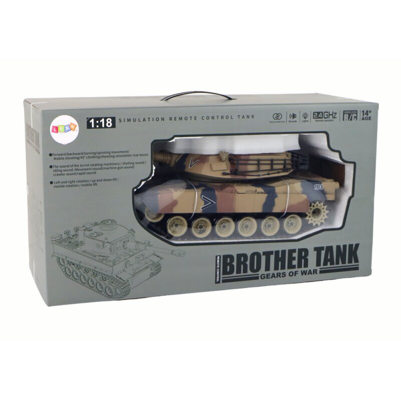 Rc tankas Lean Toys M1A2, žalias kaina ir informacija | Žaislai berniukams | pigu.lt