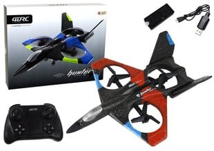 Nuotoliniu būdu valdomas lėktuvas/dronas Quadcopter RC Fighter Lean Toys, raudonas, 28x37x9 cm цена и информация | Игрушки для мальчиков | pigu.lt