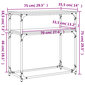 Staliukas vidaXL, 75x35,5x75 cm, rudas/juodas kaina ir informacija | Stalai-konsolės | pigu.lt