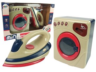 Žaislinė skalbimo mašina ir lygintuvas su efektais kaina ir informacija | Žaislai mergaitėms | pigu.lt