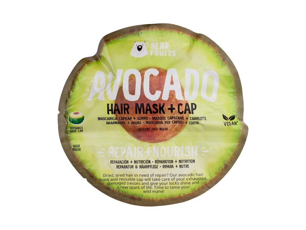 Plaukų kaukė Bear Fruits Avocado, 20 ml цена и информация | Priemonės plaukų stiprinimui | pigu.lt