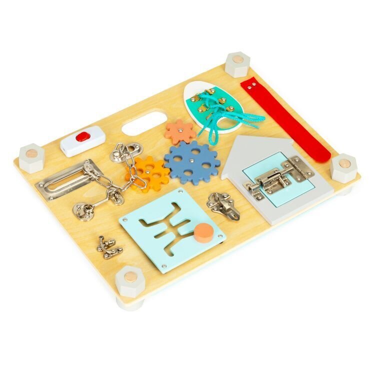 Dvipusė medinė sensorinė lenta vaikams Eco Toys kaina ir informacija | Lavinamieji žaislai | pigu.lt