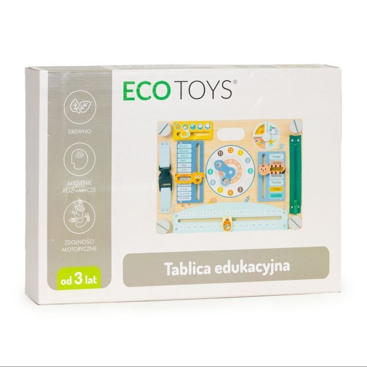 Dvipusė medinė sensorinė lenta vaikams Eco Toys kaina ir informacija | Lavinamieji žaislai | pigu.lt